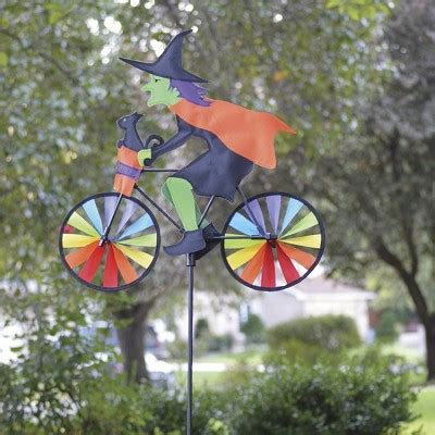 Witch on bicycle wind ornament
